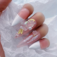 3D Flower Nail Charms 90pcs & Auroras Camellia Nail Art Jewelry