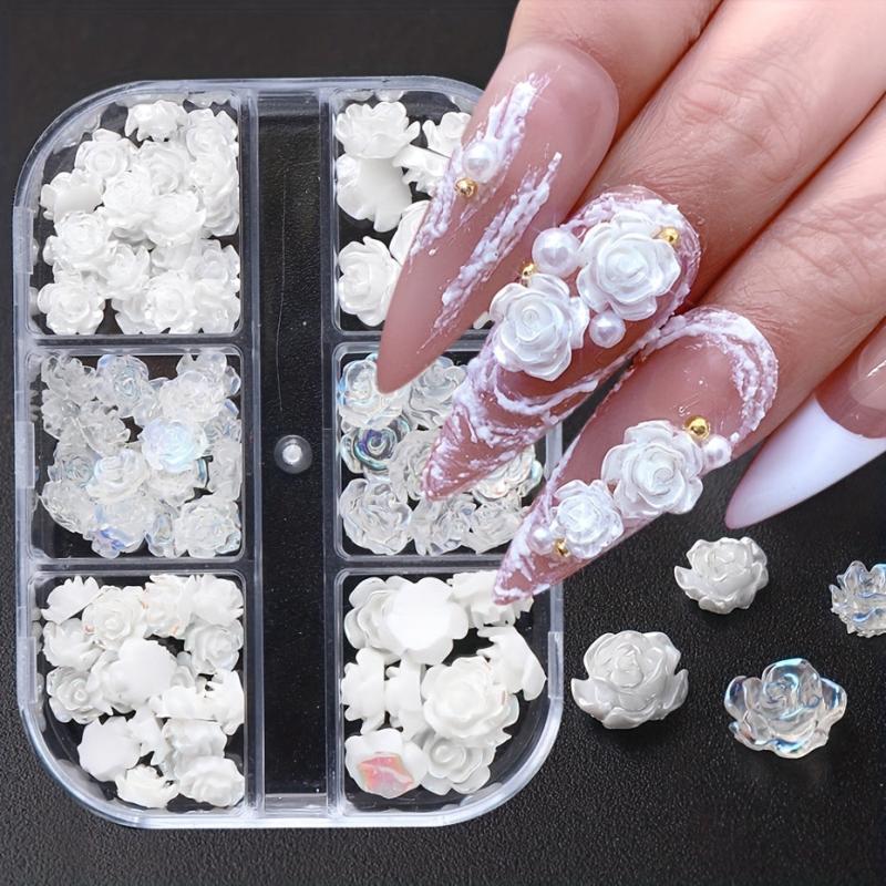 3D Flower Nail Charms 90pcs & Auroras Camellia Nail Art Jewelry