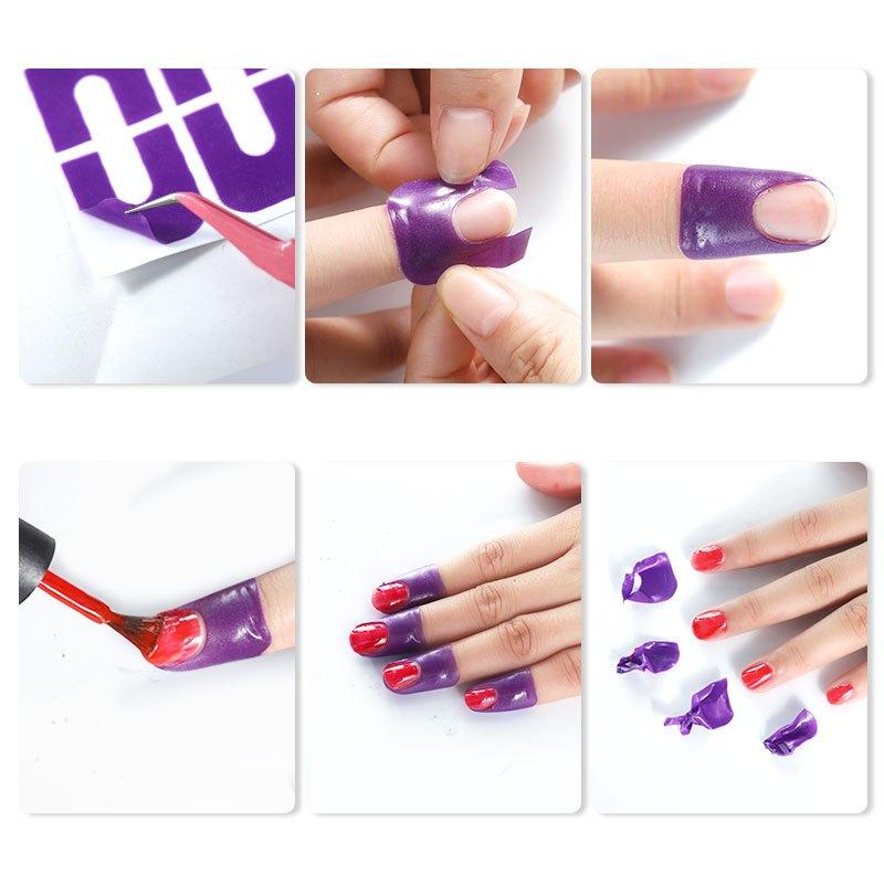 20PCS Nail Form Guide Sticker Tape Anti splash Protection Random