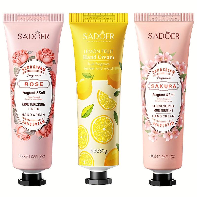 3pc Fragrance Hand Cream Set - Moisturizing & Nourishing - Travel