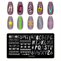 Christmas Tree Snowman Nail Stamping Plates Nail Art Decoration Tool