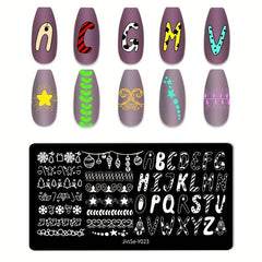 Christmas Tree Snowman Nail Stamping Plates Nail Art Decoration Tool