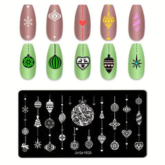 Christmas Tree Snowman Nail Stamping Plates Nail Art Decoration Tool