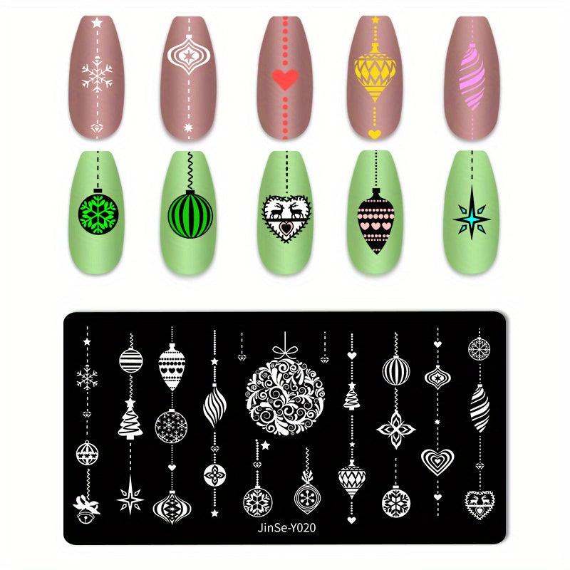 Christmas Tree Snowman Nail Stamping Plates Nail Art Decoration Tool