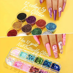 Nail Brush Nail Tool Kit With Nail Brush Nail Point Tool Fine Glitter Nail