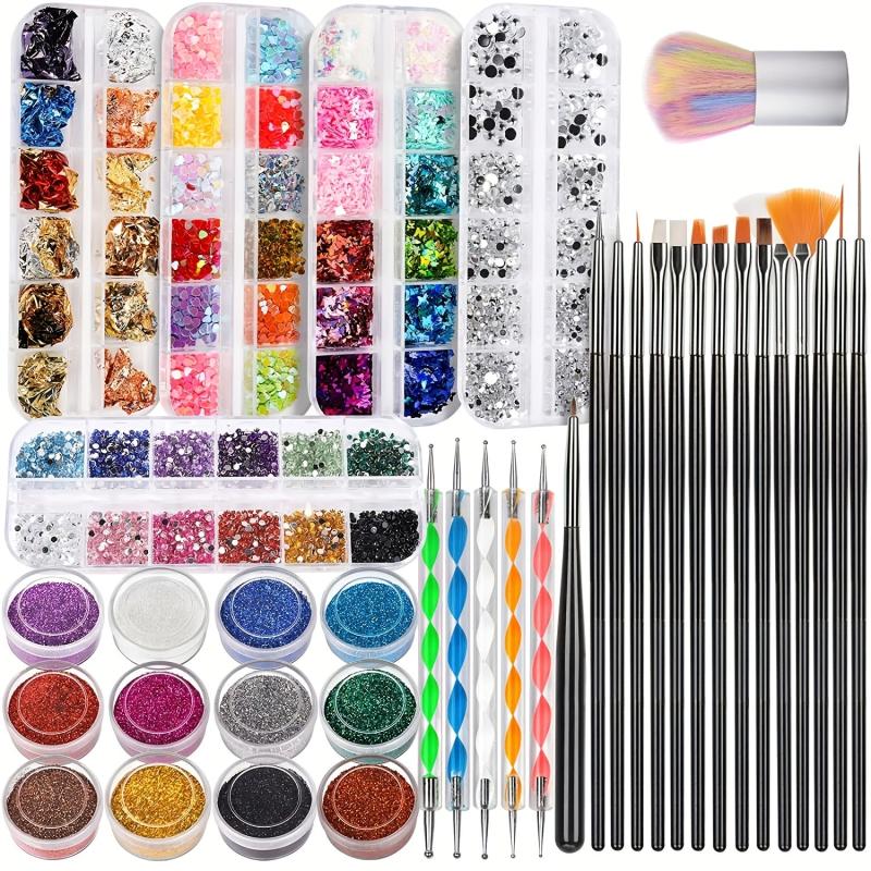 Nail Brush Nail Tool Kit With Nail Brush Nail Point Tool Fine Glitter Nail