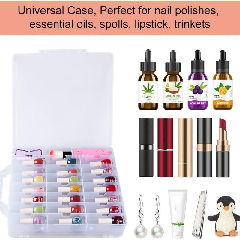 Portable Nail Polish Organizer Double Side Storage 48 Bottles