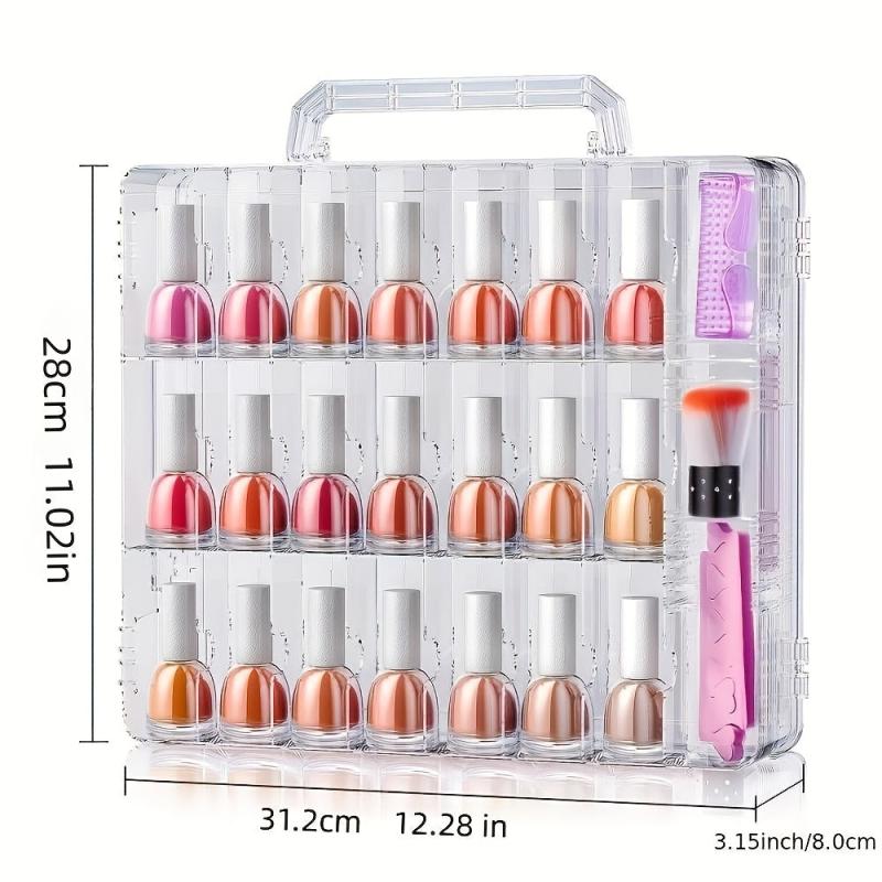 Portable Nail Polish Organizer Double Side Storage 48 Bottles