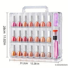 Portable Nail Polish Organizer Double Side Storage 48 Bottles