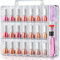 Portable Nail Polish Organizer Double Side Storage 48 Bottles