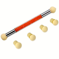 Dual Head Nail Sponge Brush with 4 Replacement Heads