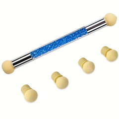 Dual Head Nail Sponge Brush with 4 Replacement Heads