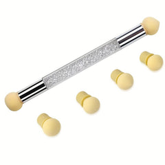 Dual Head Nail Sponge Brush with 4 Replacement Heads
