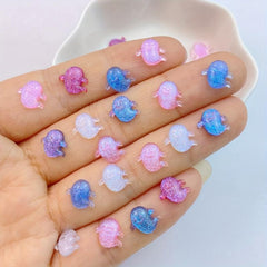 50Pcs Halloween Nail Art Charms Resin Mini Ghost Flat Back Manicure Parts