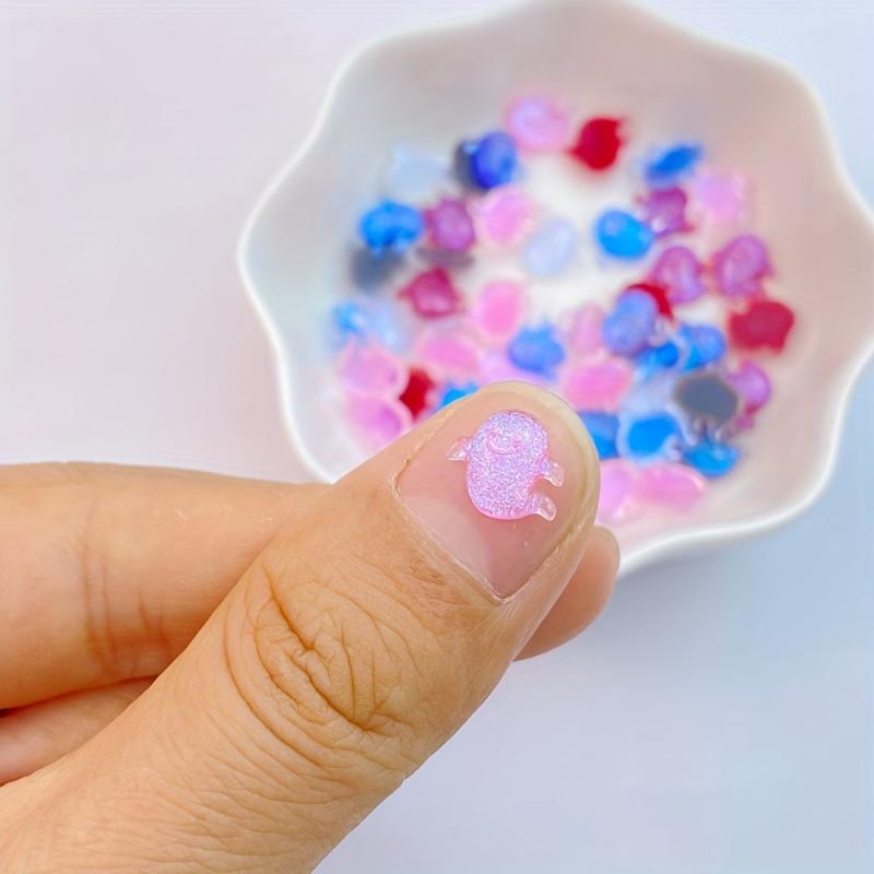 50Pcs Halloween Nail Art Charms Resin Mini Ghost Flat Back Manicure Parts