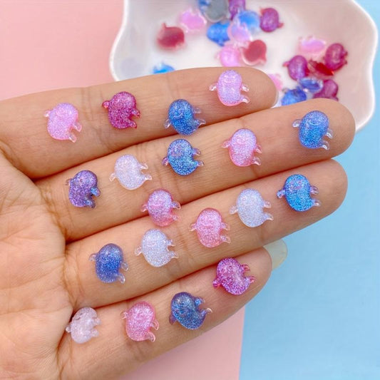 50Pcs Halloween Nail Art Charms Resin Mini Ghost Flat Back Manicure Parts