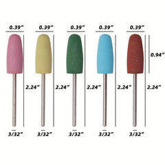5 Pcs Rubber Nail Polishing Bits for Manicure Pedicure