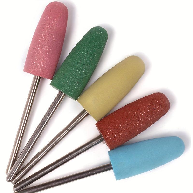5 Pcs Rubber Nail Polishing Bits for Manicure Pedicure