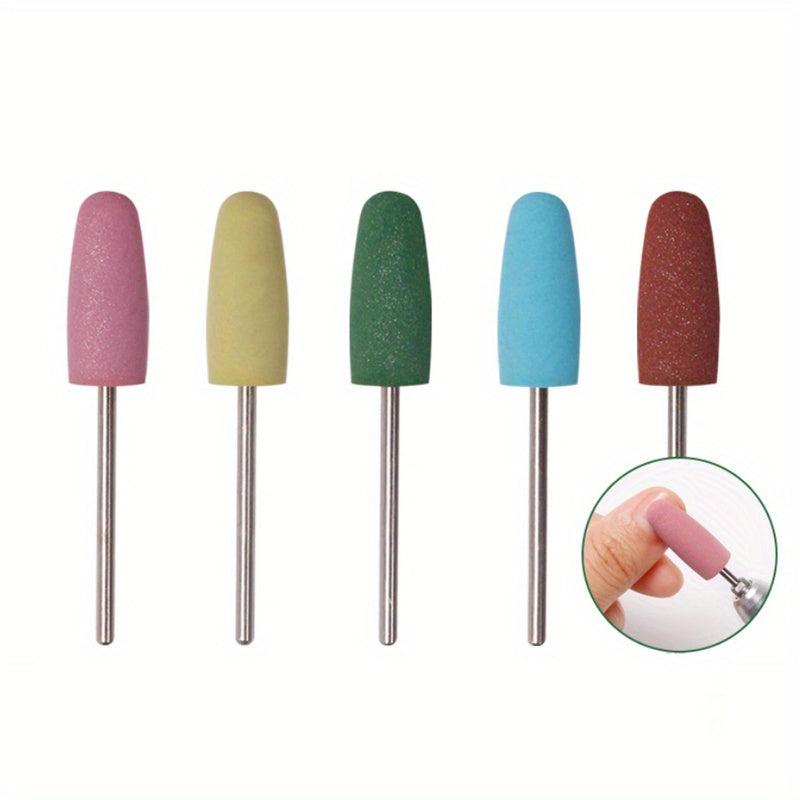 5 Pcs Rubber Nail Polishing Bits for Manicure Pedicure