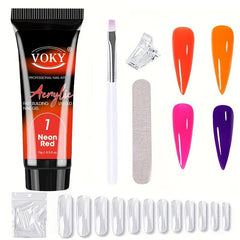 Nail Extension Kit w/ Crystals for Salon French Art at Home