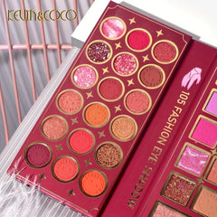 Pearly Matte/Bright Earth Tone Eyeshadow Palette with Blush & Highlighter