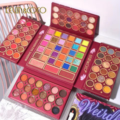 Pearly Matte/Bright Earth Tone Eyeshadow Palette with Blush & Highlighter
