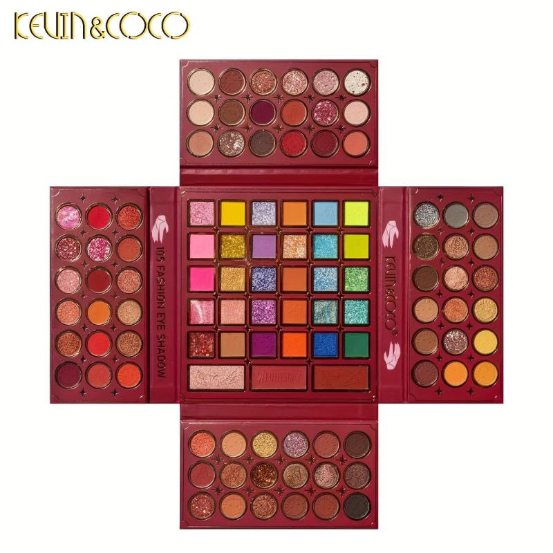 Pearly Matte/Bright Earth Tone Eyeshadow Palette with Blush & Highlighter