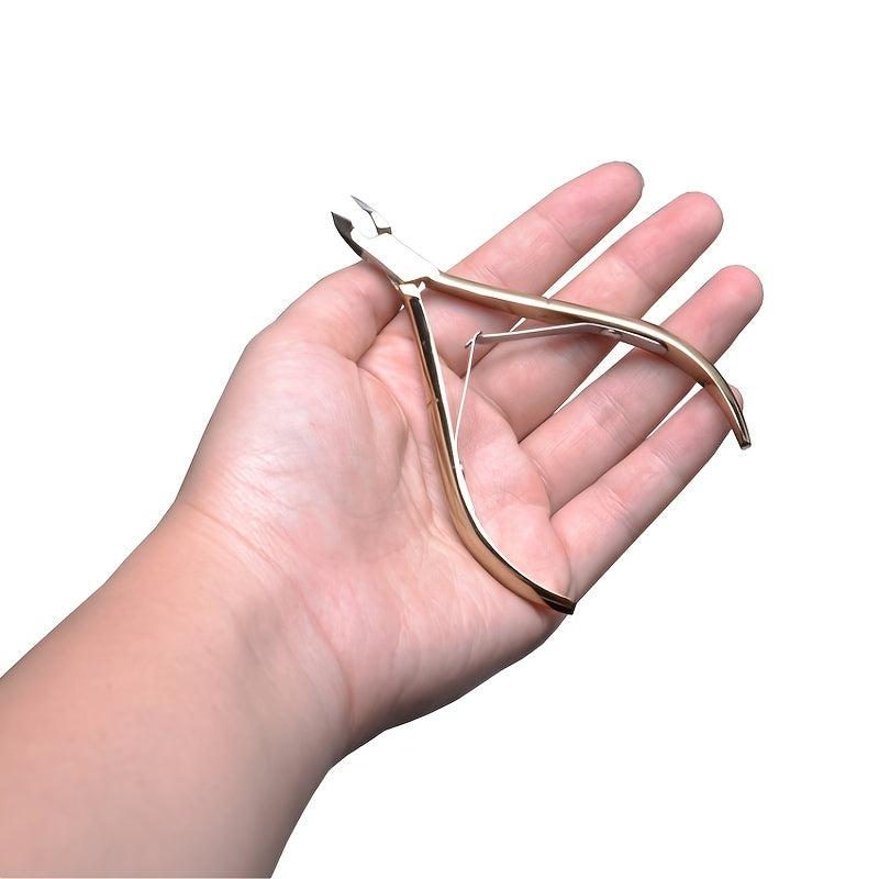 Stainless Steel Nail Cuticle Scissors with Golden Handle