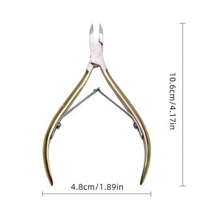 Stainless Steel Nail Cuticle Scissors with Golden Handle