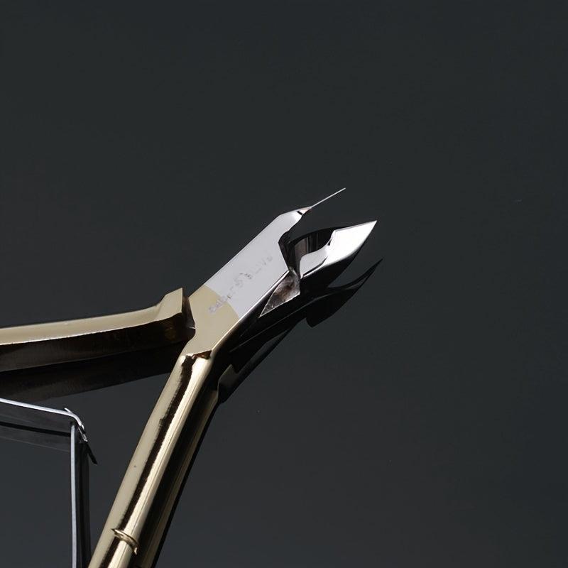 Stainless Steel Nail Cuticle Scissors with Golden Handle