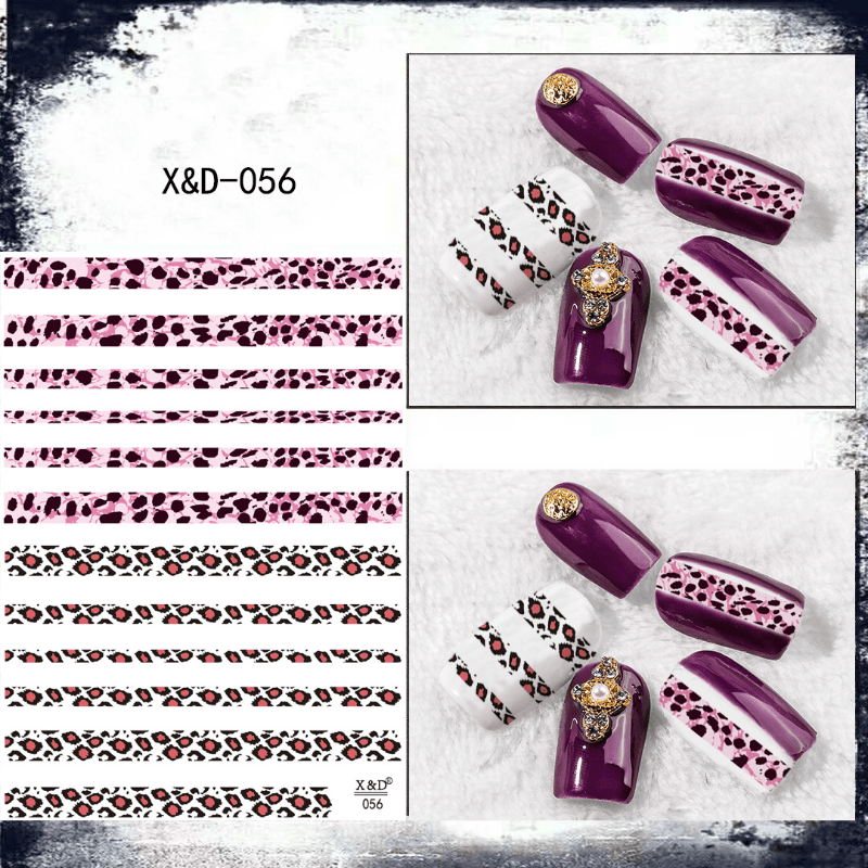 3D Adhesive Leopard Nail Sticker Sexy Pattern Decals For Manicure DIY