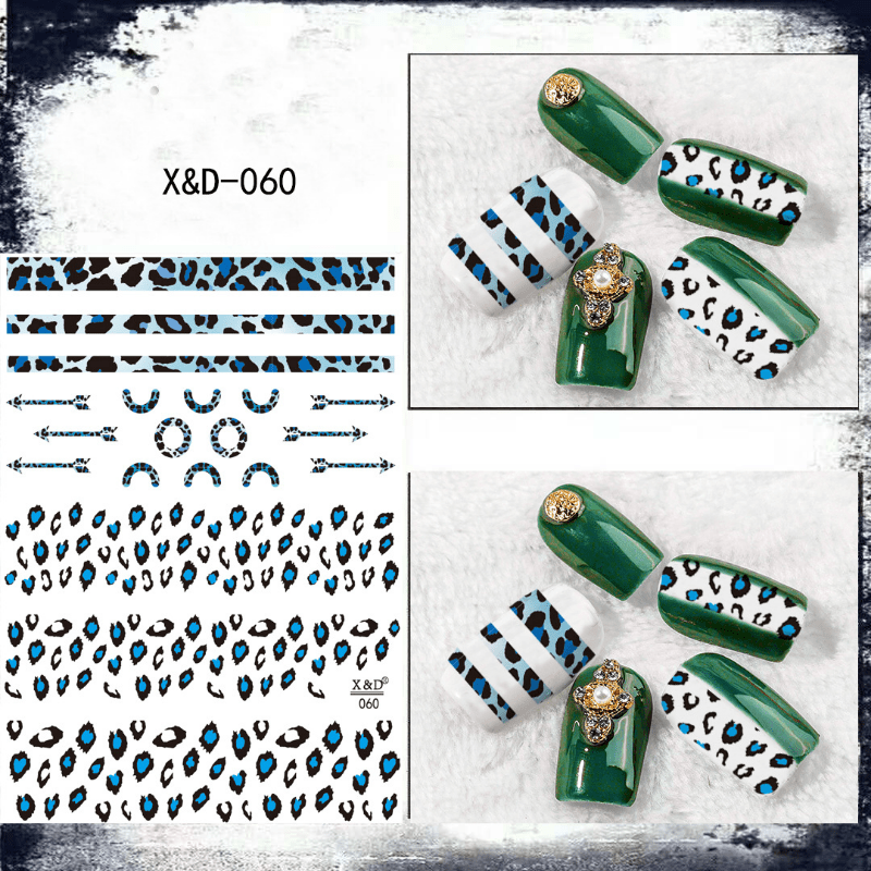 3D Adhesive Leopard Nail Sticker Sexy Pattern Decals For Manicure DIY