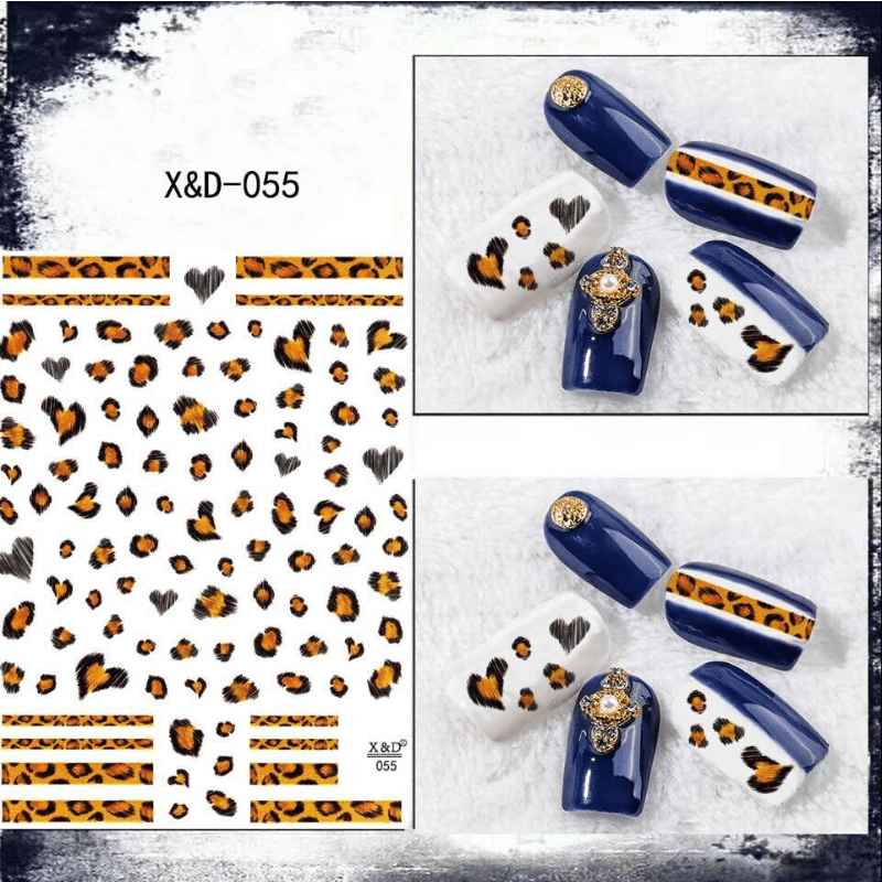 3D Adhesive Leopard Nail Sticker Sexy Pattern Decals For Manicure DIY