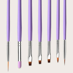 7 Pcs Purple Nail Brushes Set Nail Painting Brushes Nail Art Pen Acrylic Nail