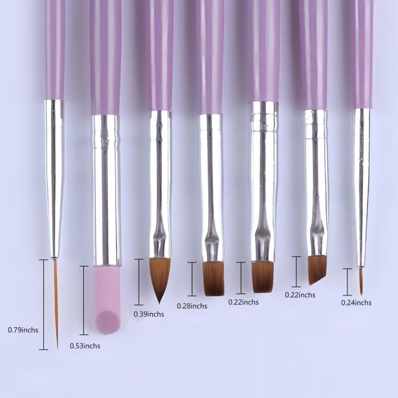 7 Pcs Purple Nail Brushes Set Nail Painting Brushes Nail Art Pen Acrylic Nail