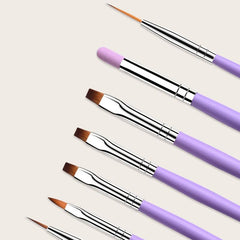 7 Pcs Purple Nail Brushes Set Nail Painting Brushes Nail Art Pen Acrylic Nail