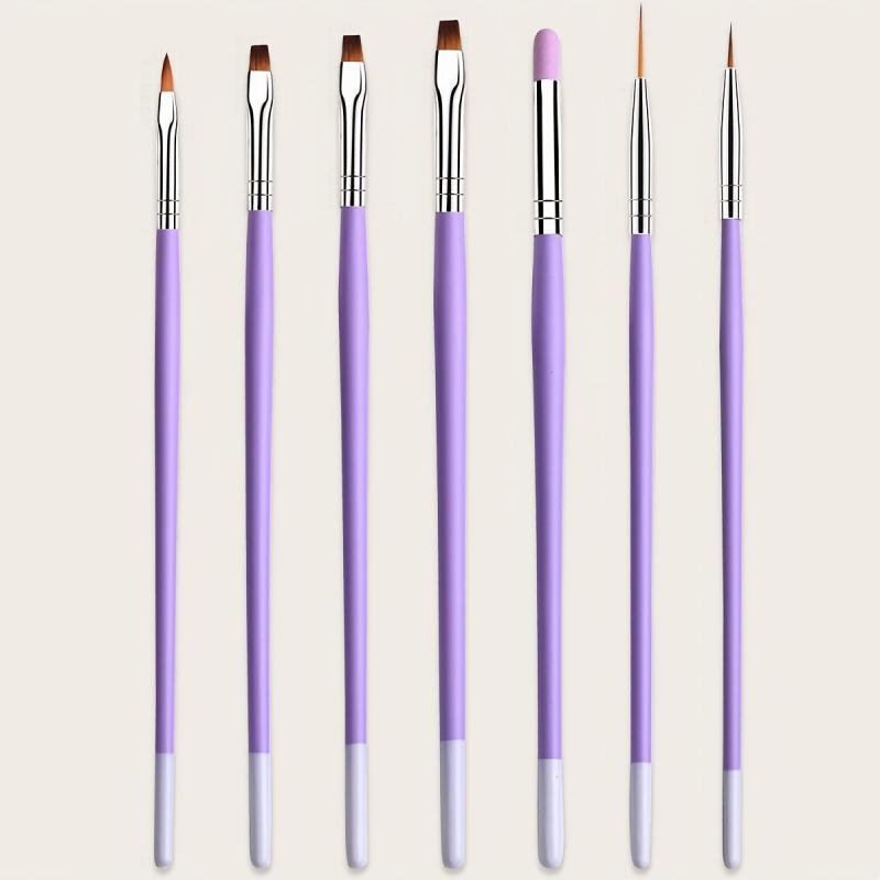 7 Pcs Purple Nail Brushes Set Nail Painting Brushes Nail Art Pen Acrylic Nail