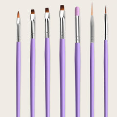 7 Pcs Purple Nail Brushes Set Nail Painting Brushes Nail Art Pen Acrylic Nail