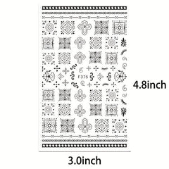 10pcs Nail Art Stickers Hearts Letters Willow Totem Charms Accessories