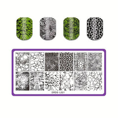 Rectangle Nail Art Stamp Template Stencils