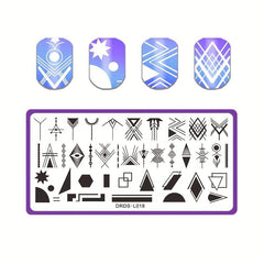 Rectangle Nail Art Stamp Template Stencils