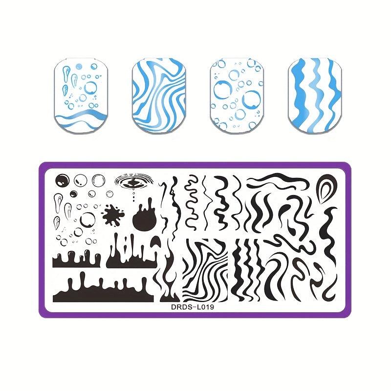 Rectangle Nail Art Stamp Template Stencils