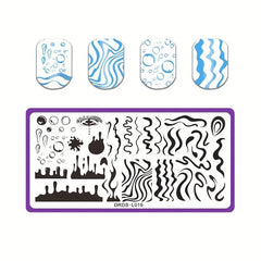 Rectangle Nail Art Stamp Template Stencils