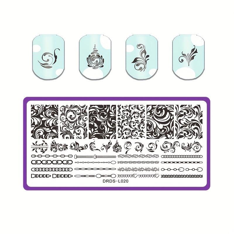 Rectangle Nail Art Stamp Template Stencils