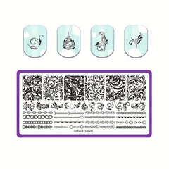 Rectangle Nail Art Stamp Template Stencils