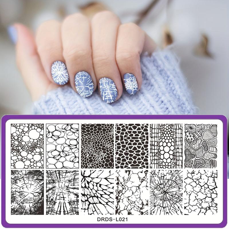 Rectangle Nail Art Stamp Template Stencils