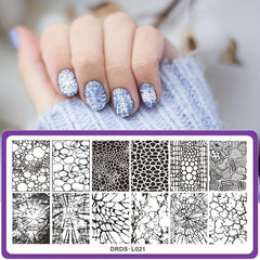 Rectangle Nail Art Stamp Template Stencils