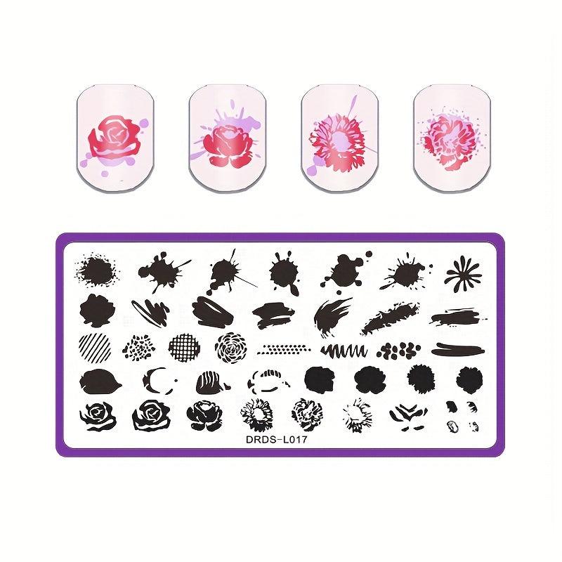 Rectangle Nail Art Stamp Template Stencils
