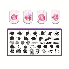 Rectangle Nail Art Stamp Template Stencils