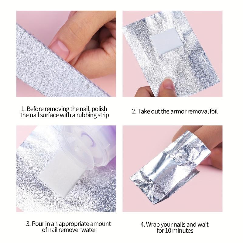 Aluminum Foil Nail Wraps for Gel Polish Removal - 50/100pcs